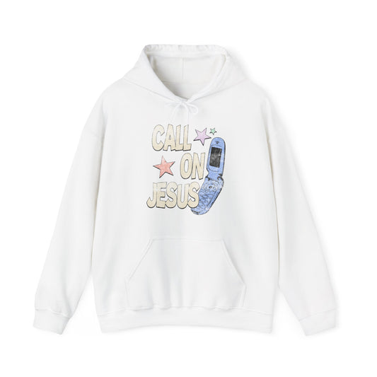 "Call On Jesus" Vintage Faded Hooded Sweatshirt