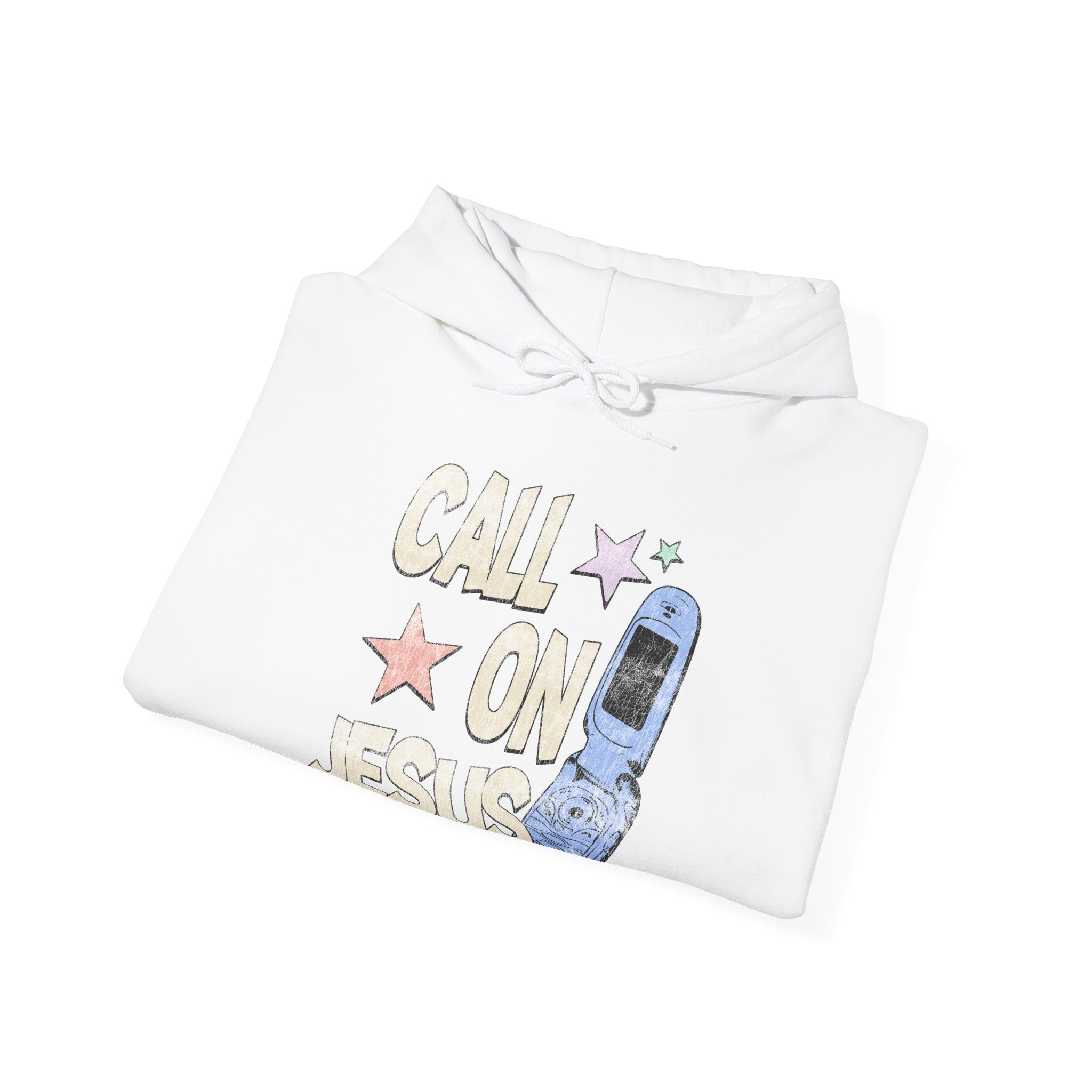 "Call On Jesus" Vintage Faded Hooded Sweatshirt