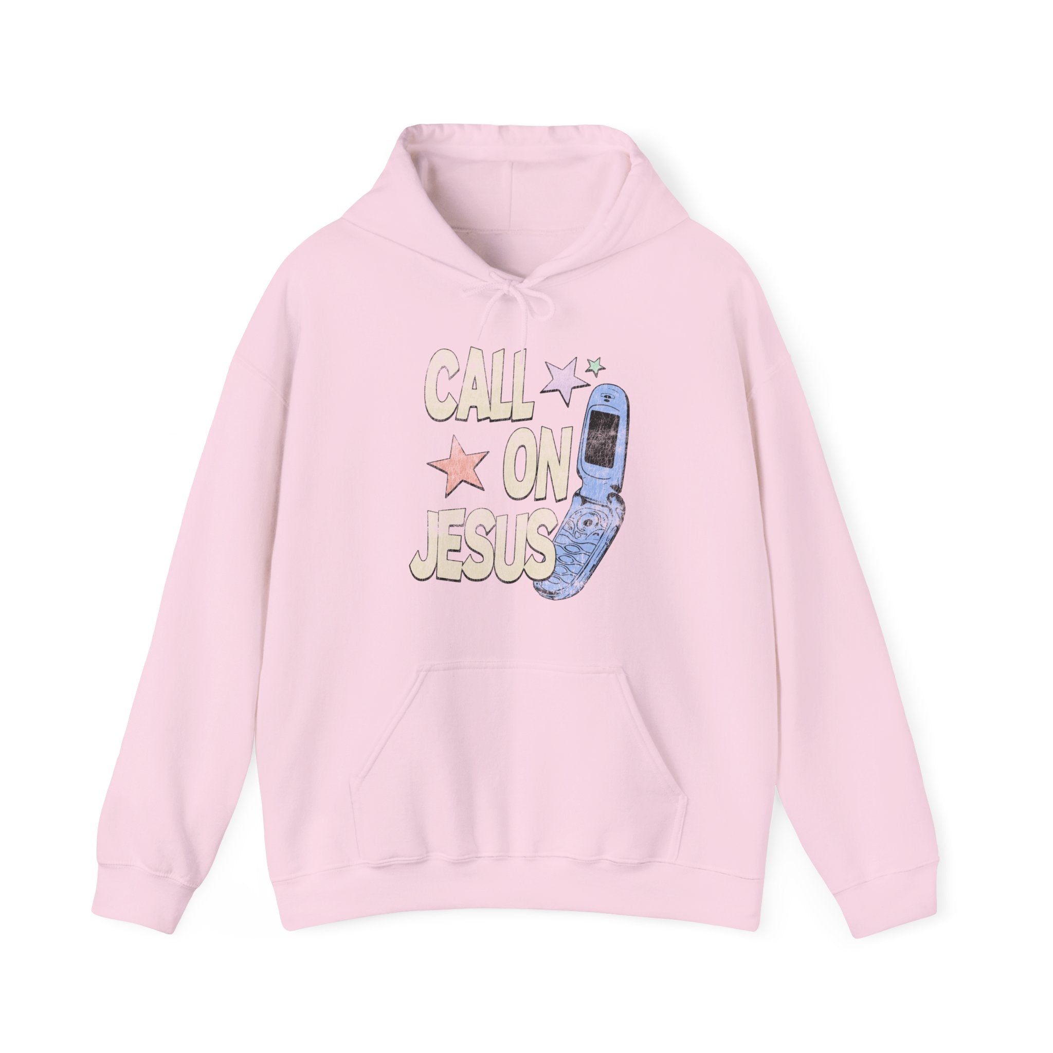 "Call On Jesus" Vintage Faded Hooded Sweatshirt