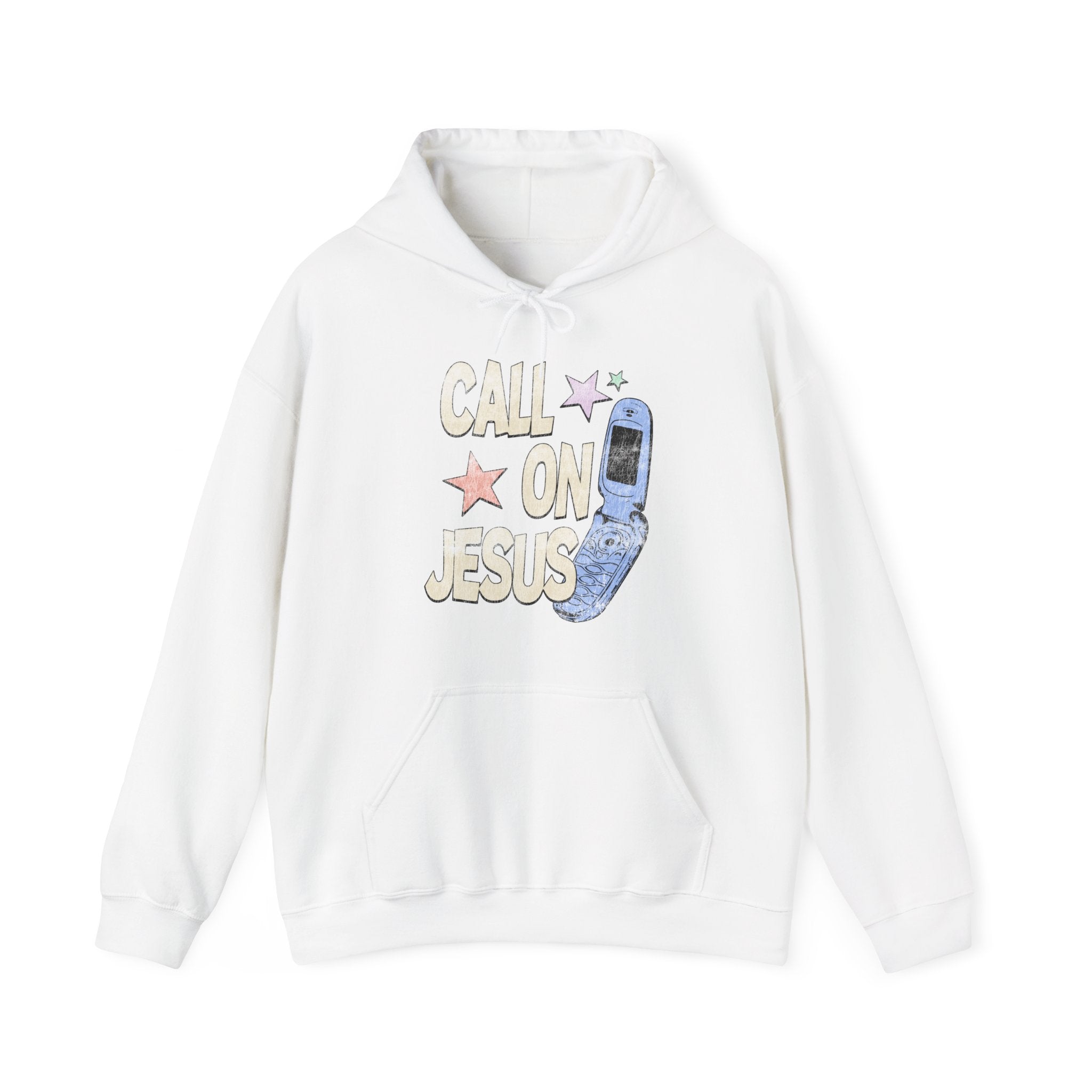 "Call On Jesus" Vintage Faded Hooded Sweatshirt