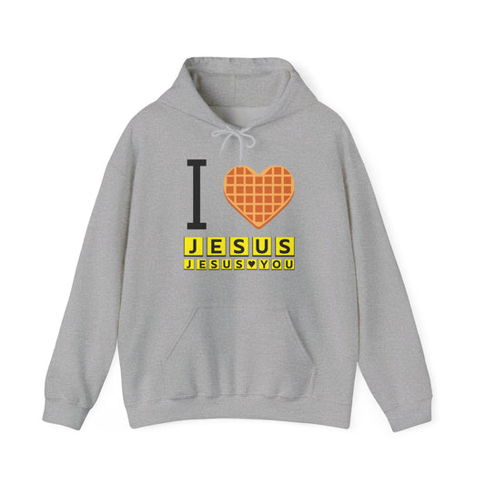 "I Love Jesus Jesus Loves You" Waffle Hoodie