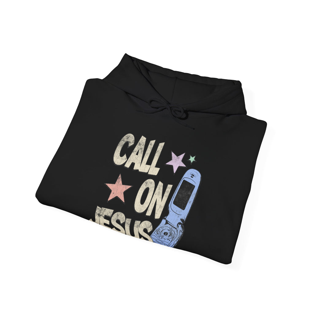 "Call On Jesus" Vintage Faded Hooded Sweatshirt