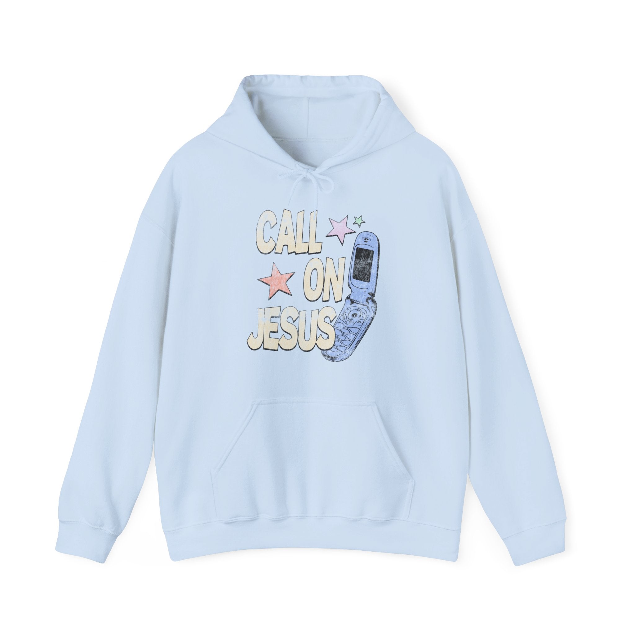 "Call On Jesus" Vintage Faded Hooded Sweatshirt
