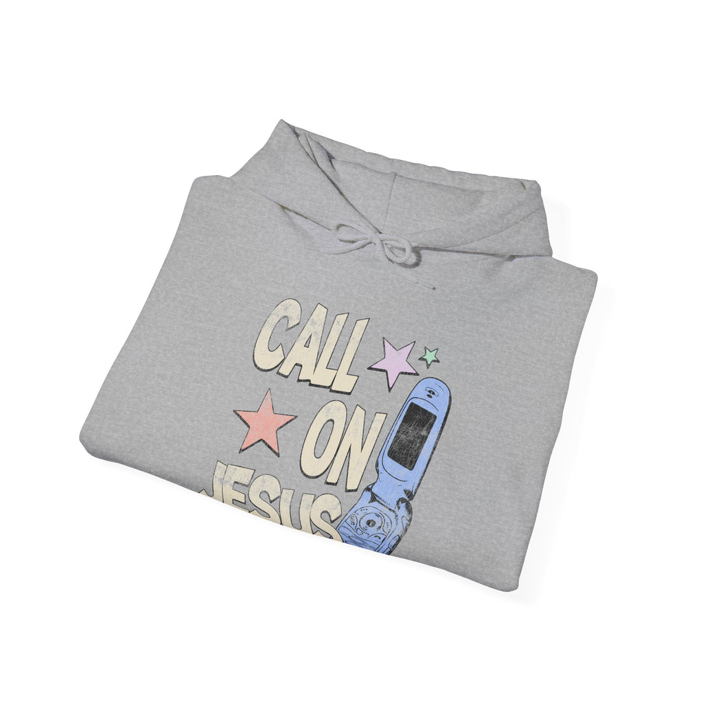 "Call On Jesus" Vintage Faded Hooded Sweatshirt
