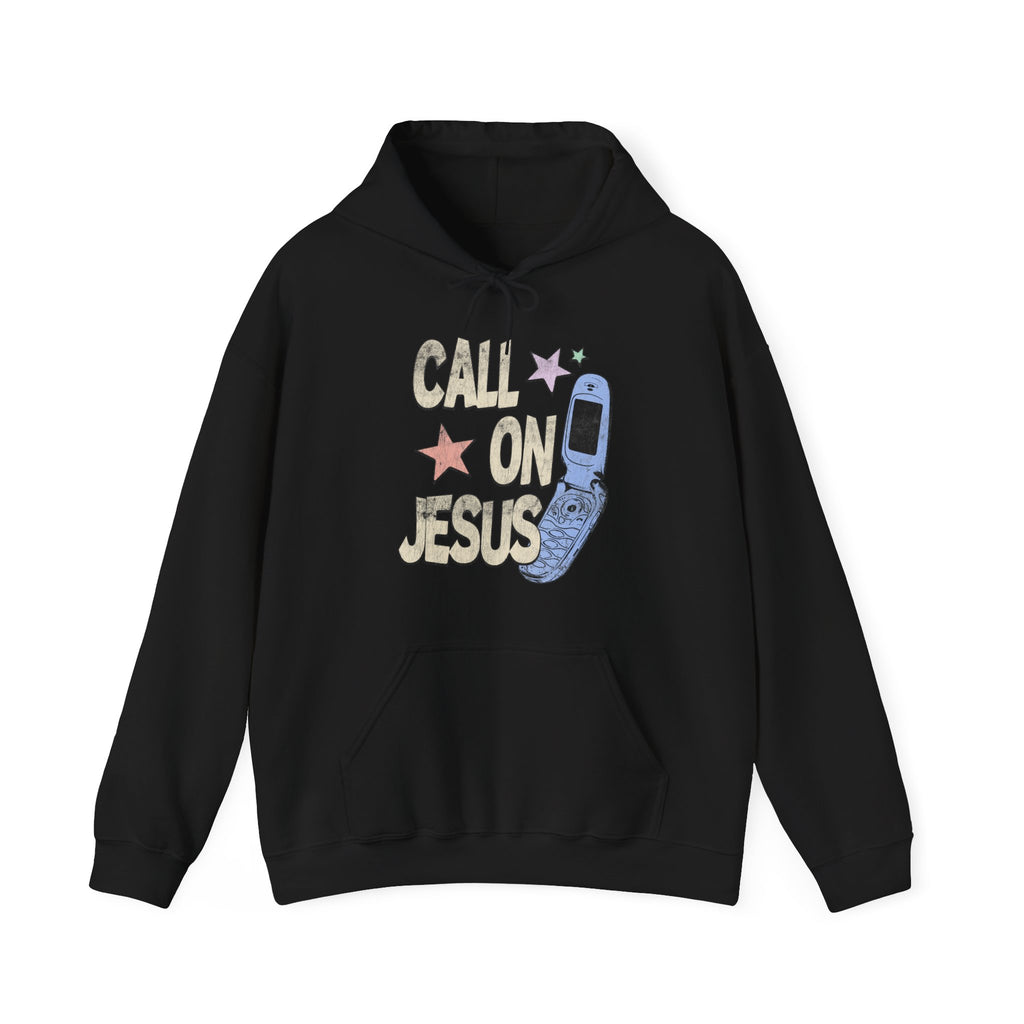 "Call On Jesus" Vintage Faded Hooded Sweatshirt