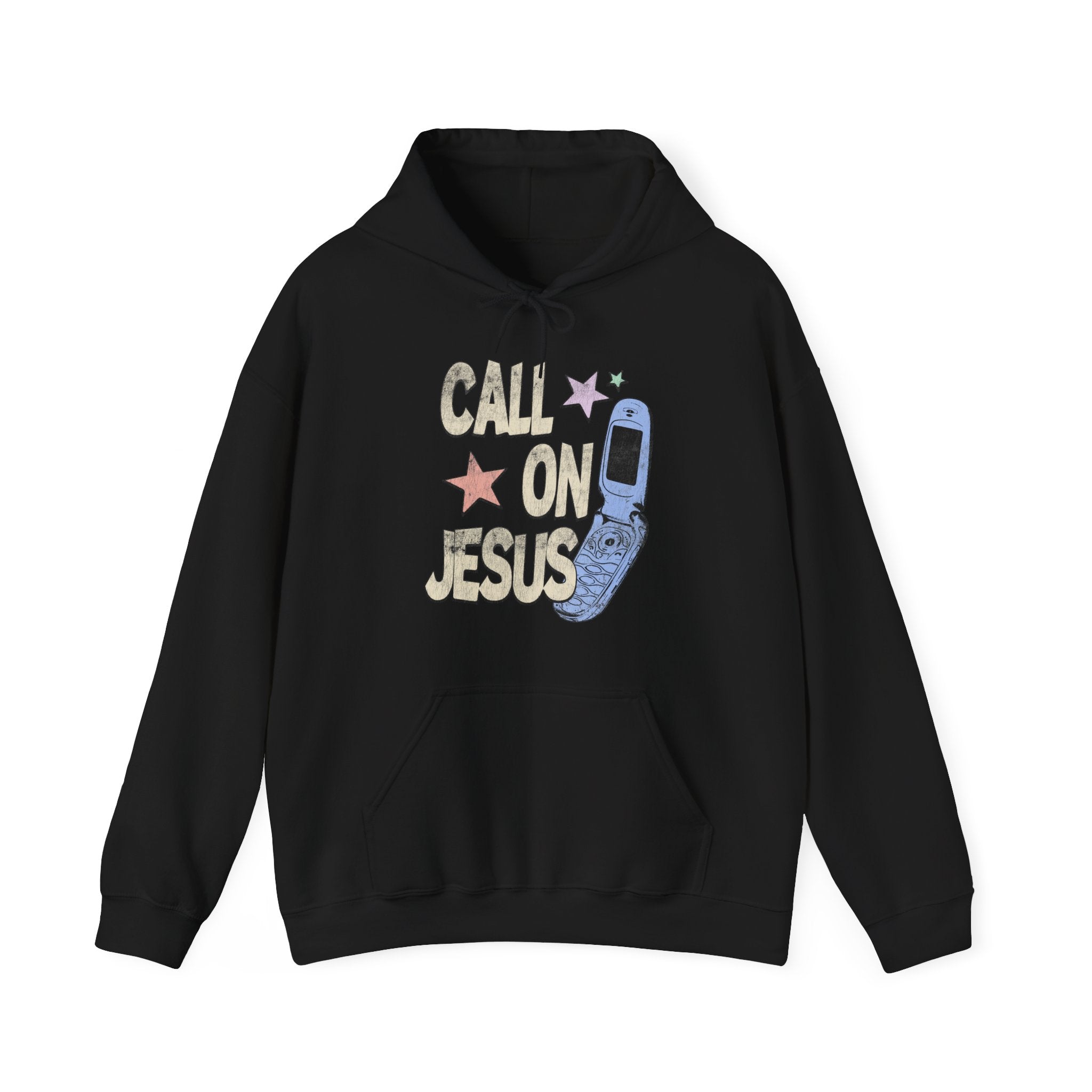 "Call On Jesus" Vintage Faded Hooded Sweatshirt