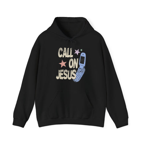 "Call On Jesus" Vintage Faded Hooded Sweatshirt