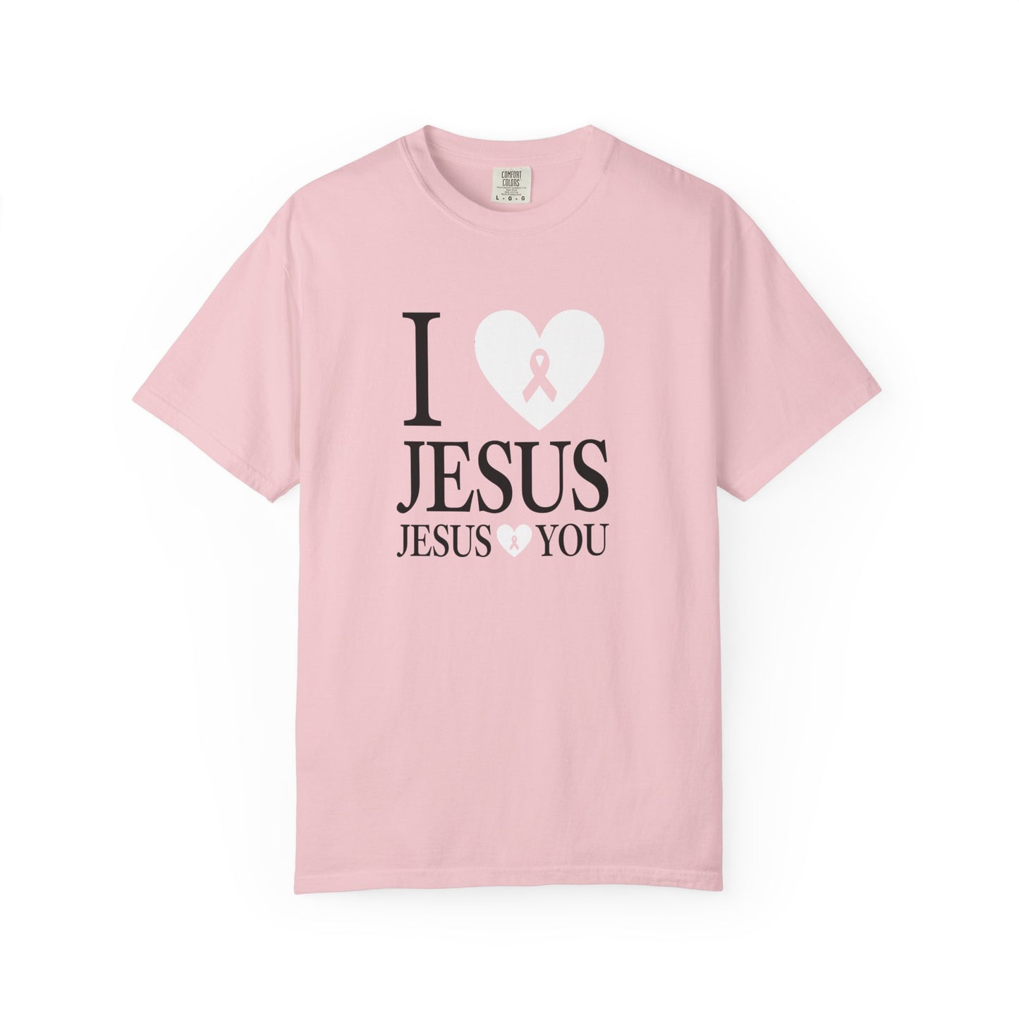 "I Love Jesus Jesus Loves You" Breast Cancer Awarness Tee