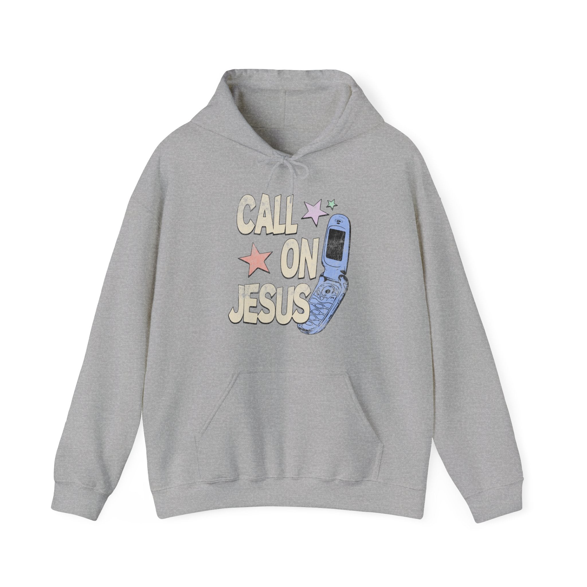 "Call On Jesus" Vintage Faded Hooded Sweatshirt