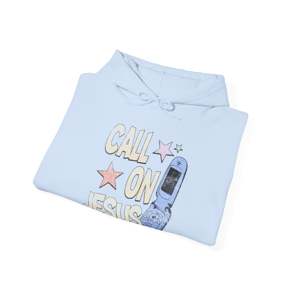 "Call On Jesus" Vintage Faded Hooded Sweatshirt